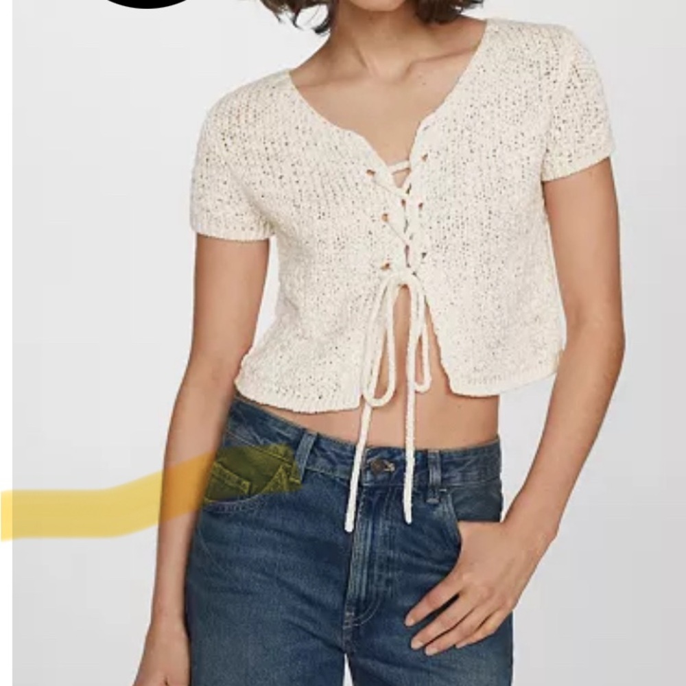Mango, Bow Closure Knit top